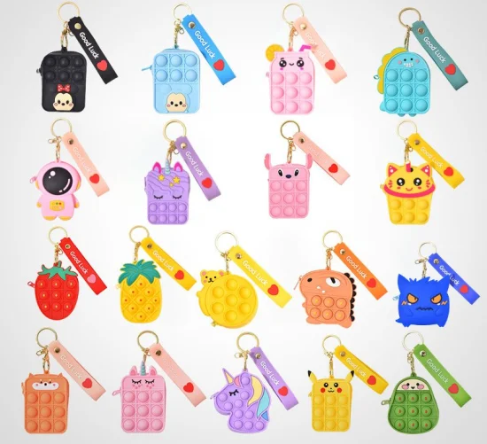 Nuova mini borsa arcobaleno di Topolino Push Pop Puzzle Bubble Fidget It Toy